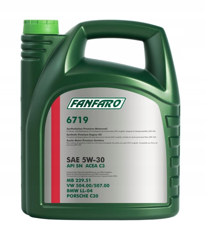 

Fanfaro 6719 Olej 5W30 5L Vw 504.00 507.00 Sn C3
