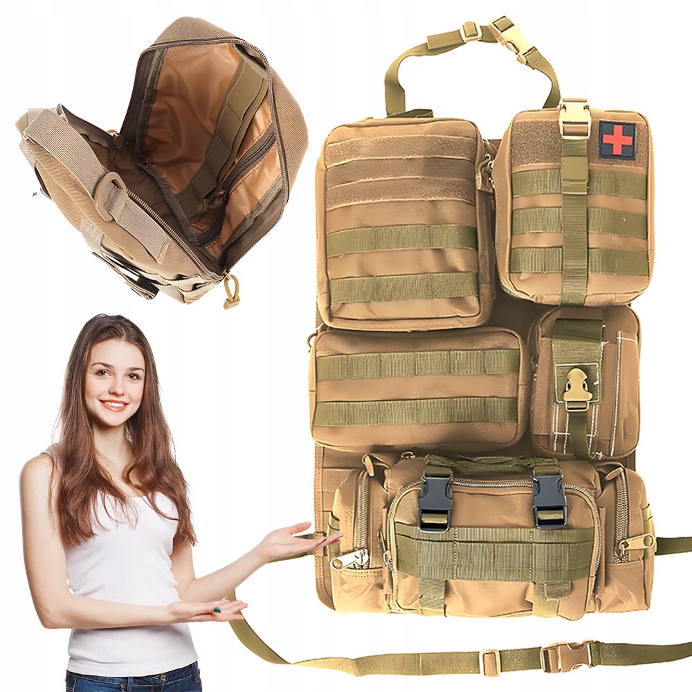 Organizér Na Autosedačku Khaki Prostorný Survival Molle