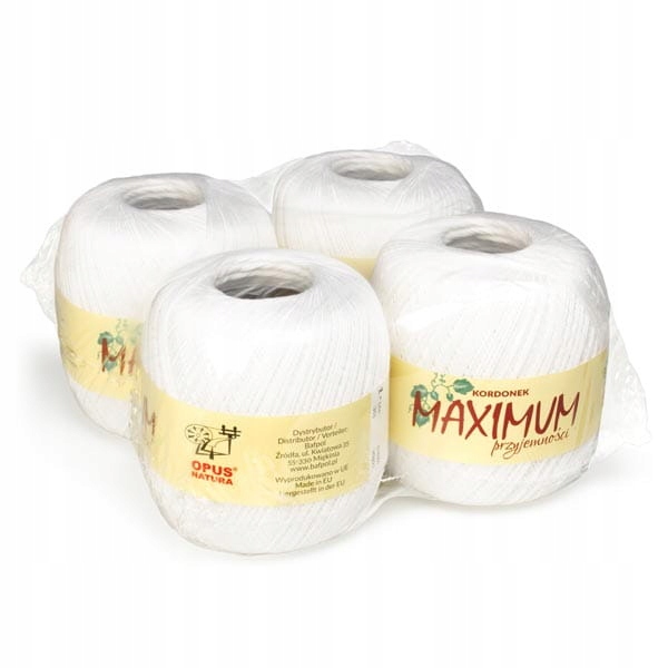 Háčkovací Příze Maximum 100g barva 001 Bílá Sada 4 kusů
