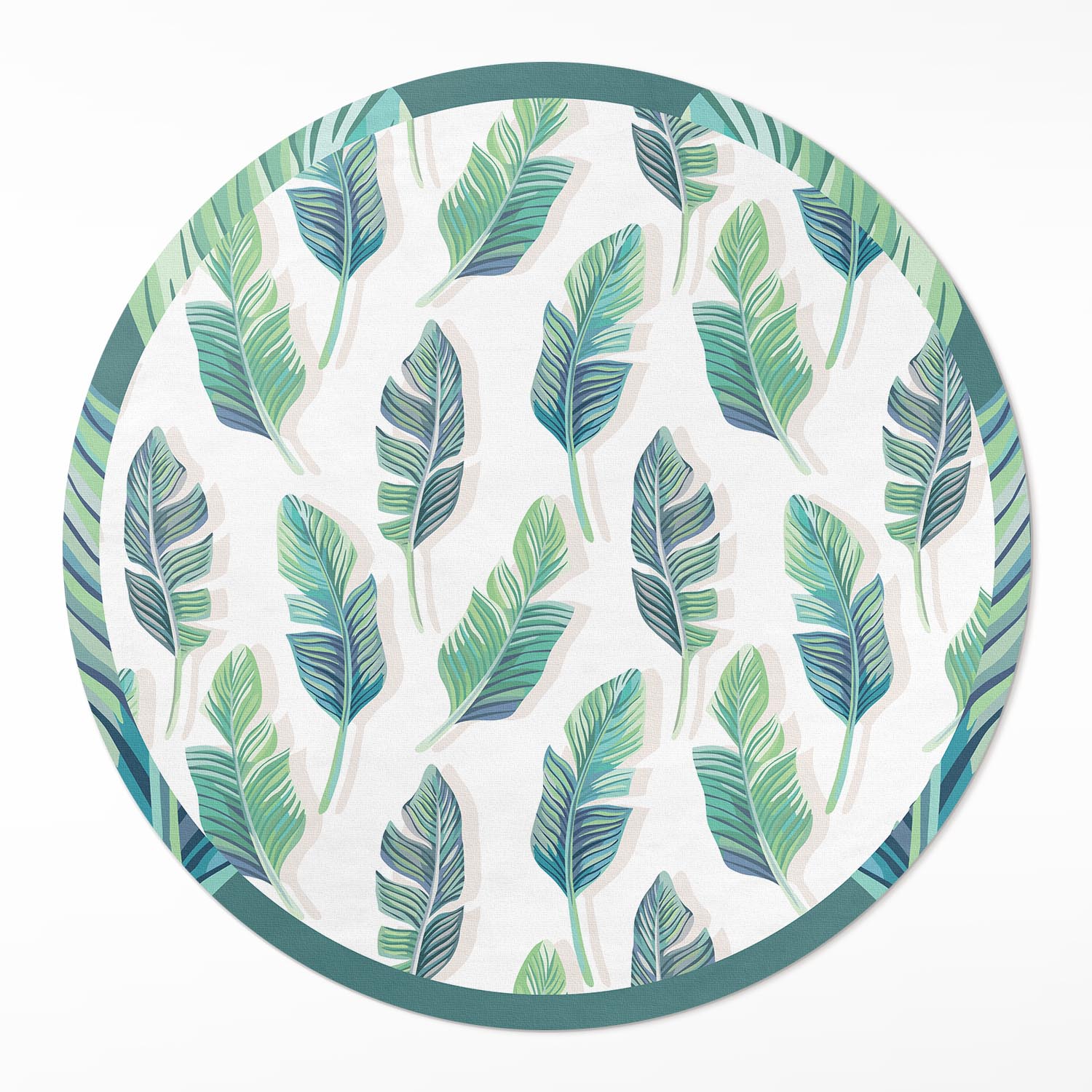 Vnútorný okrúhly dekoratívny koberec Boho perie v jemnom štýle ⌀ 110 cm