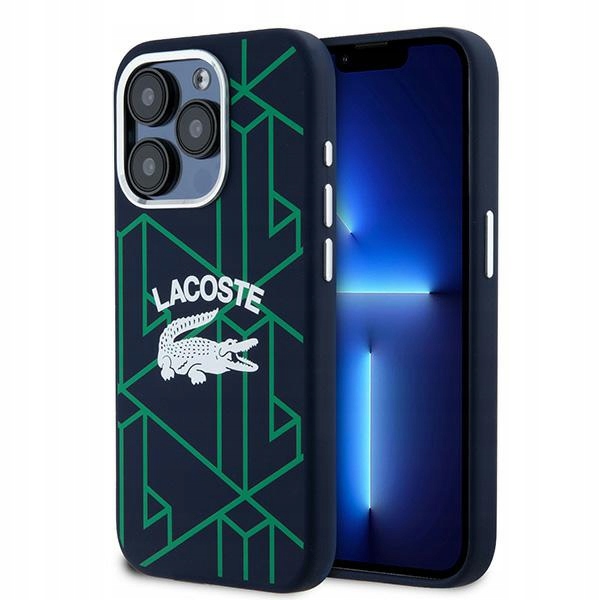 Pouzdro Lacoste pro iPhone 15 Pro 6.1", tmavě modré, MagSafe