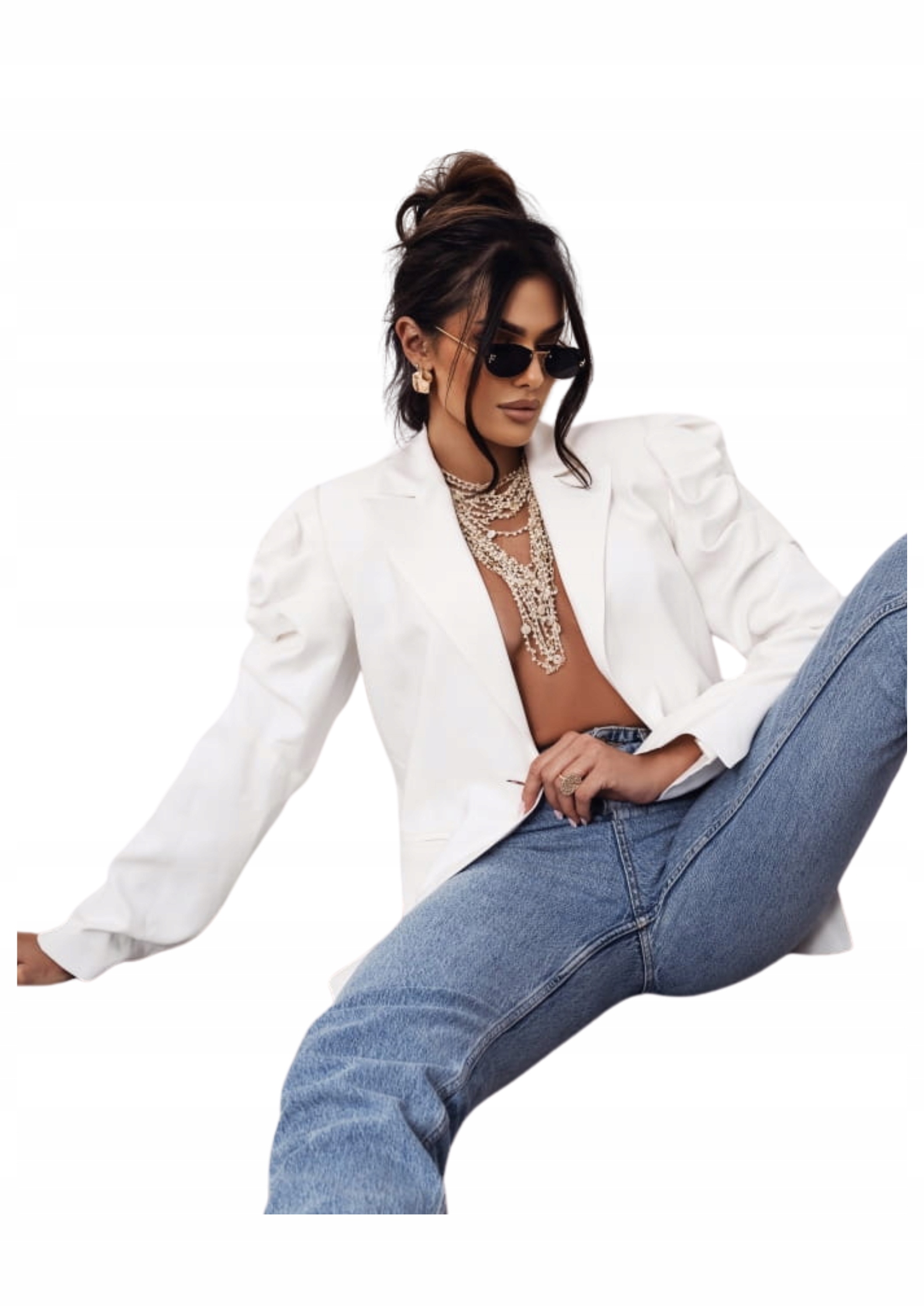 Sako s nařasenými rukávy Cocomore ecru L