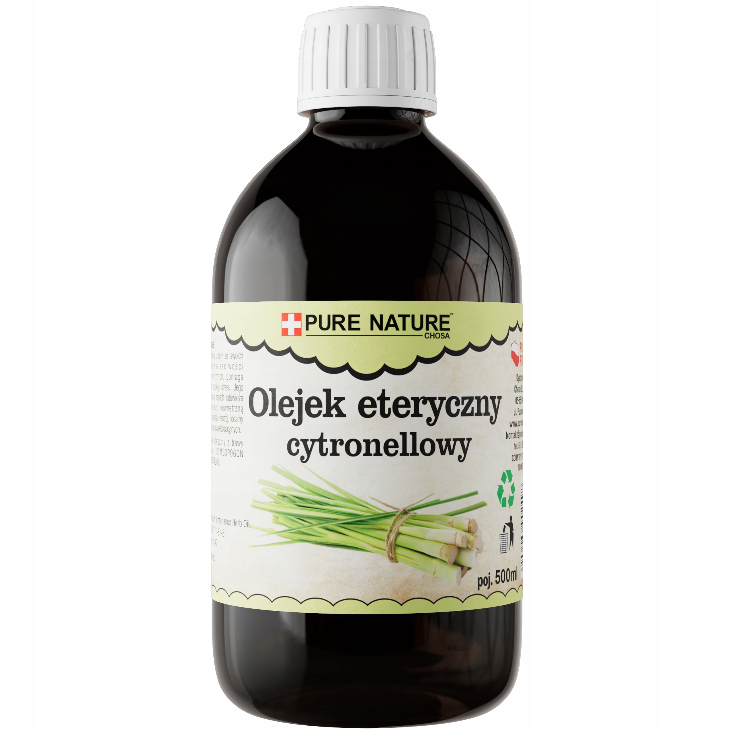 Olejek Eteryczny Cytronella Naturalny Olejek Citronela Bez Dodatków 500ml