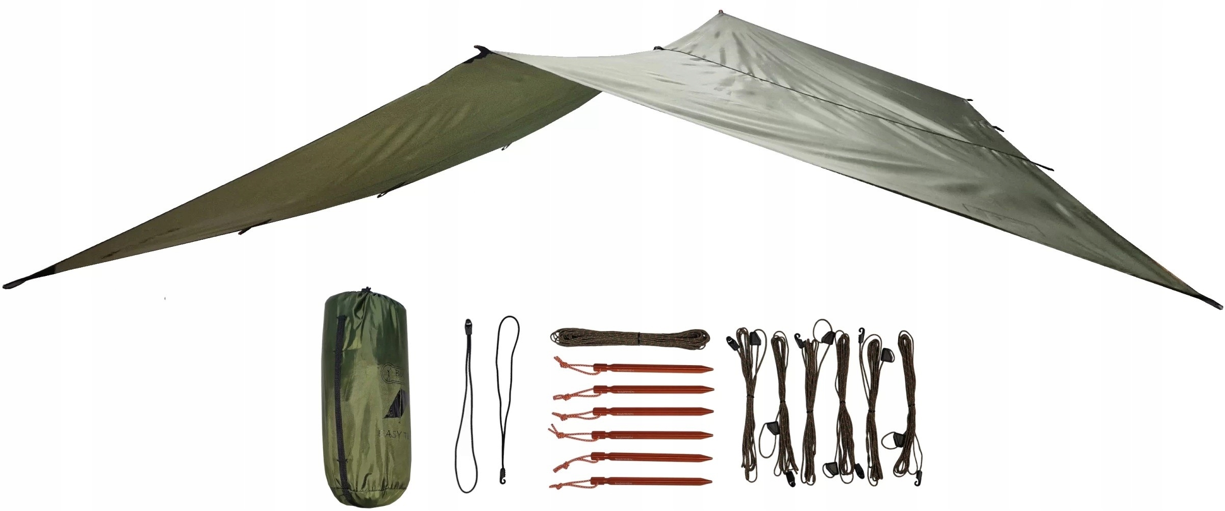Bushmen Easy Tarp 4x3m green do lasu płachta biwakowa do lasu plandeka