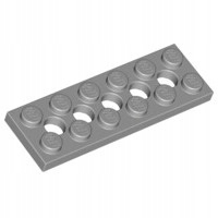 

Lego Płytka 2x6 z otworami 32001 4211542 LBGray N