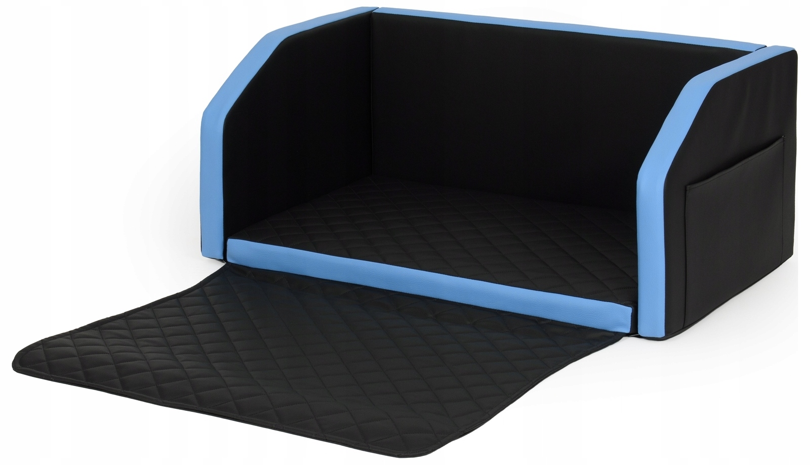 Levně Přepravka pro psa Matrace 90x55 cm Černá Modrá