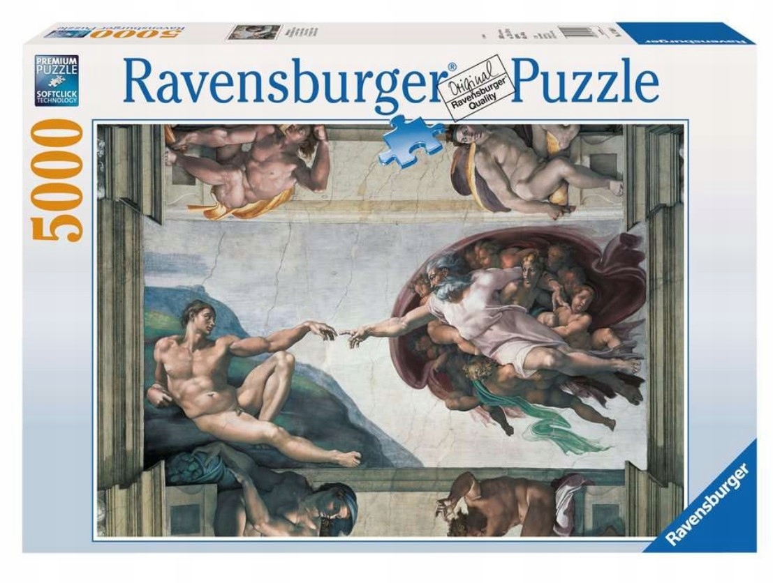 Puzzle 5000 elementów. Michał Anioł, Stworzenie Adama Ravensburger