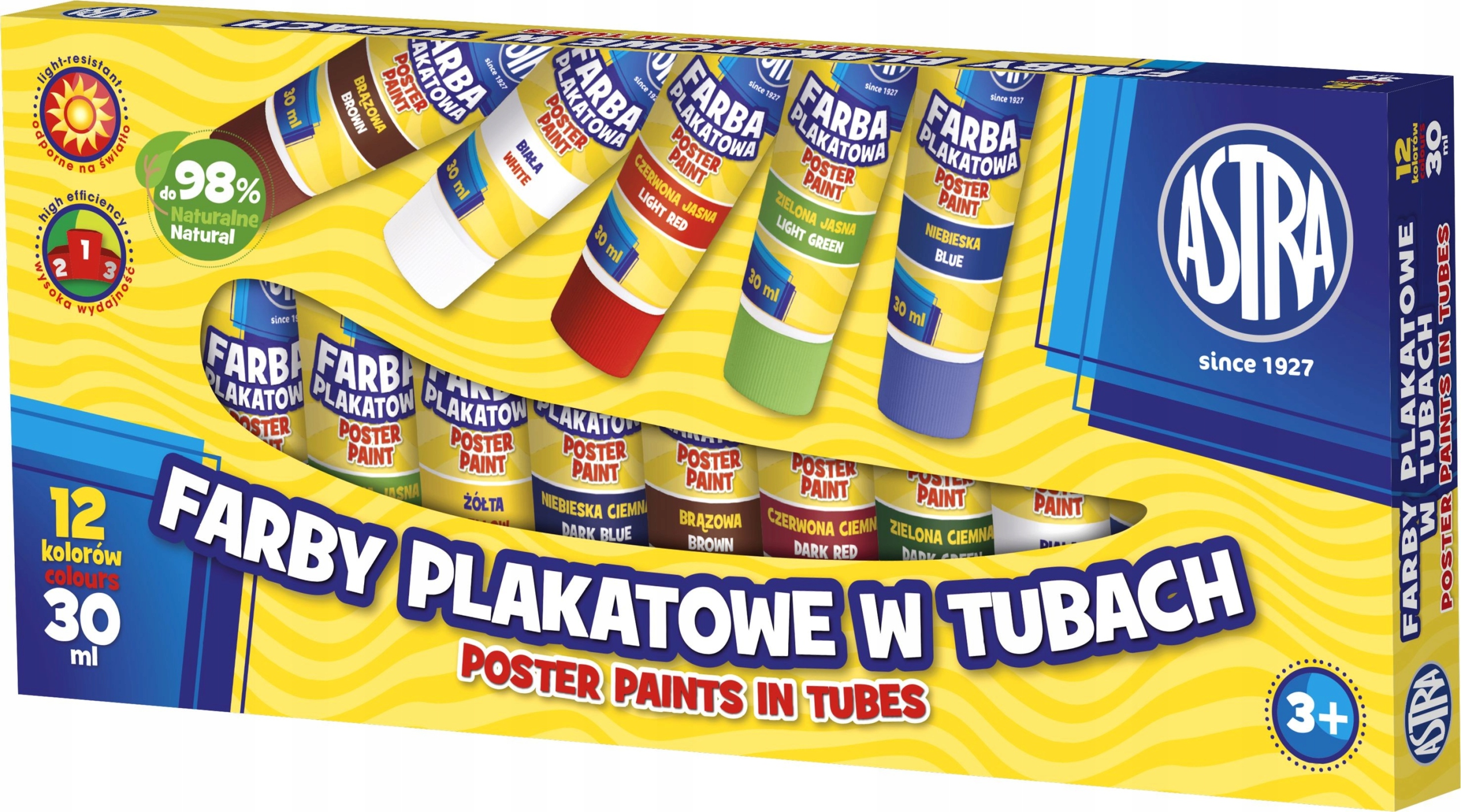 

Farby plakatowe tuba 30 ml, Astra