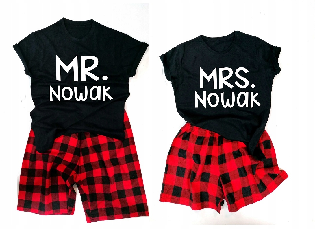 BAWEŁNIANE PIŻAMY DLA PAR PREZENT NA ŚLUB S