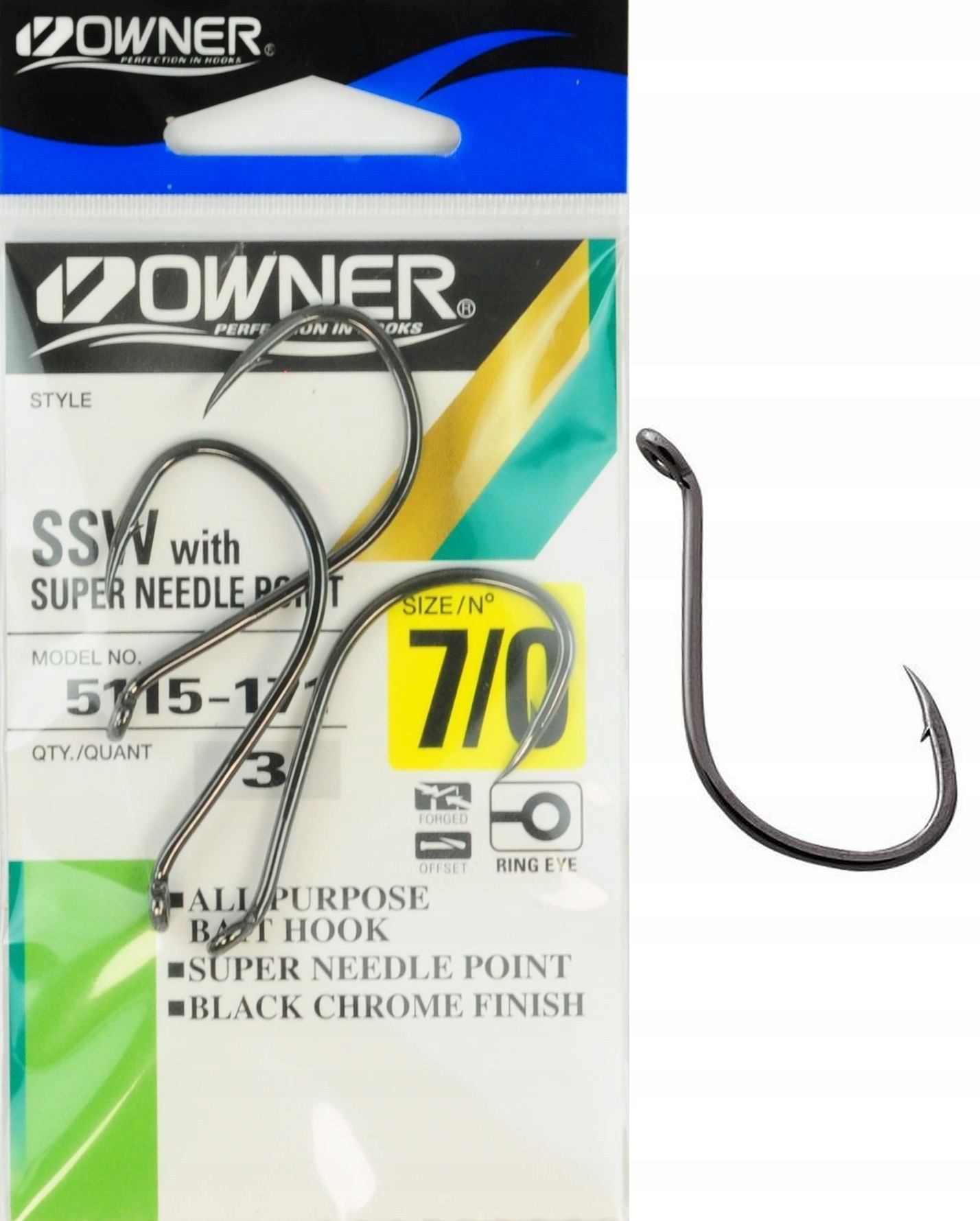 Nr 7/0 Haczyki Owner Carp Oh Ssw 5115 Karpiowe