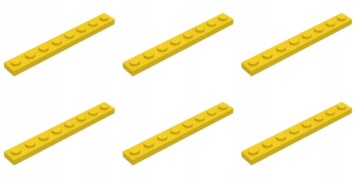 

Lego 3460 Płytka 1x8 żółta Nowa (10g) 6 szt.