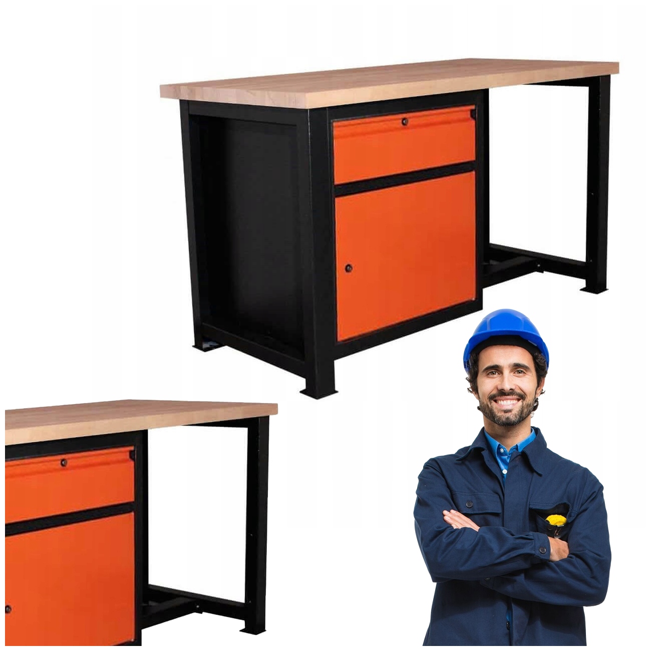 Kovový Garážový Pracovní Stůl, Silný, Průmyslový, Pro Dílnu 145X68X83