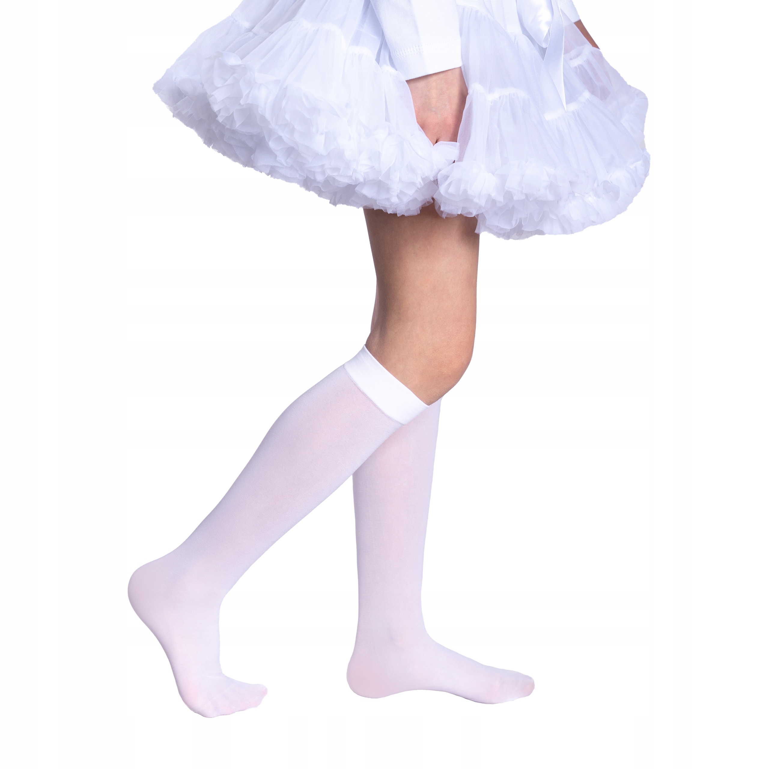 Podkolanówki BIAŁE dziewczęce SUPER JAKOŚĆ one size Rozmiar EU uniwersalny