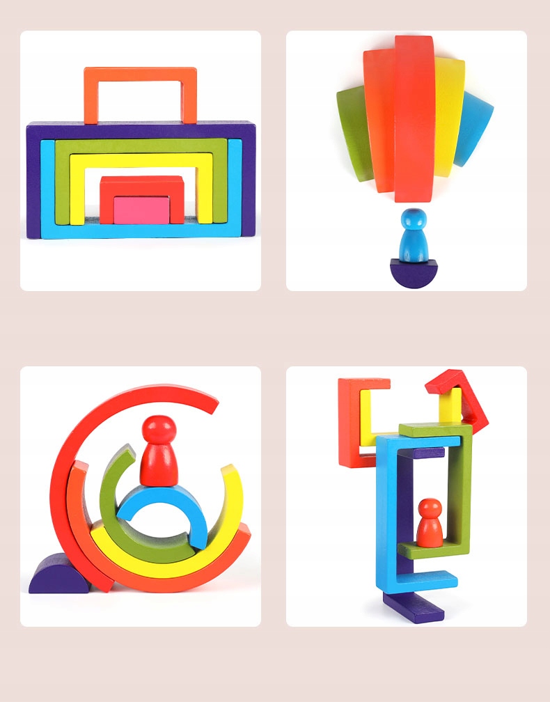 KLOCKI DREWNIANE GRA ZRĘCZNOŚCIOWA MONTESSORI EAN (GTIN) 5904158313096