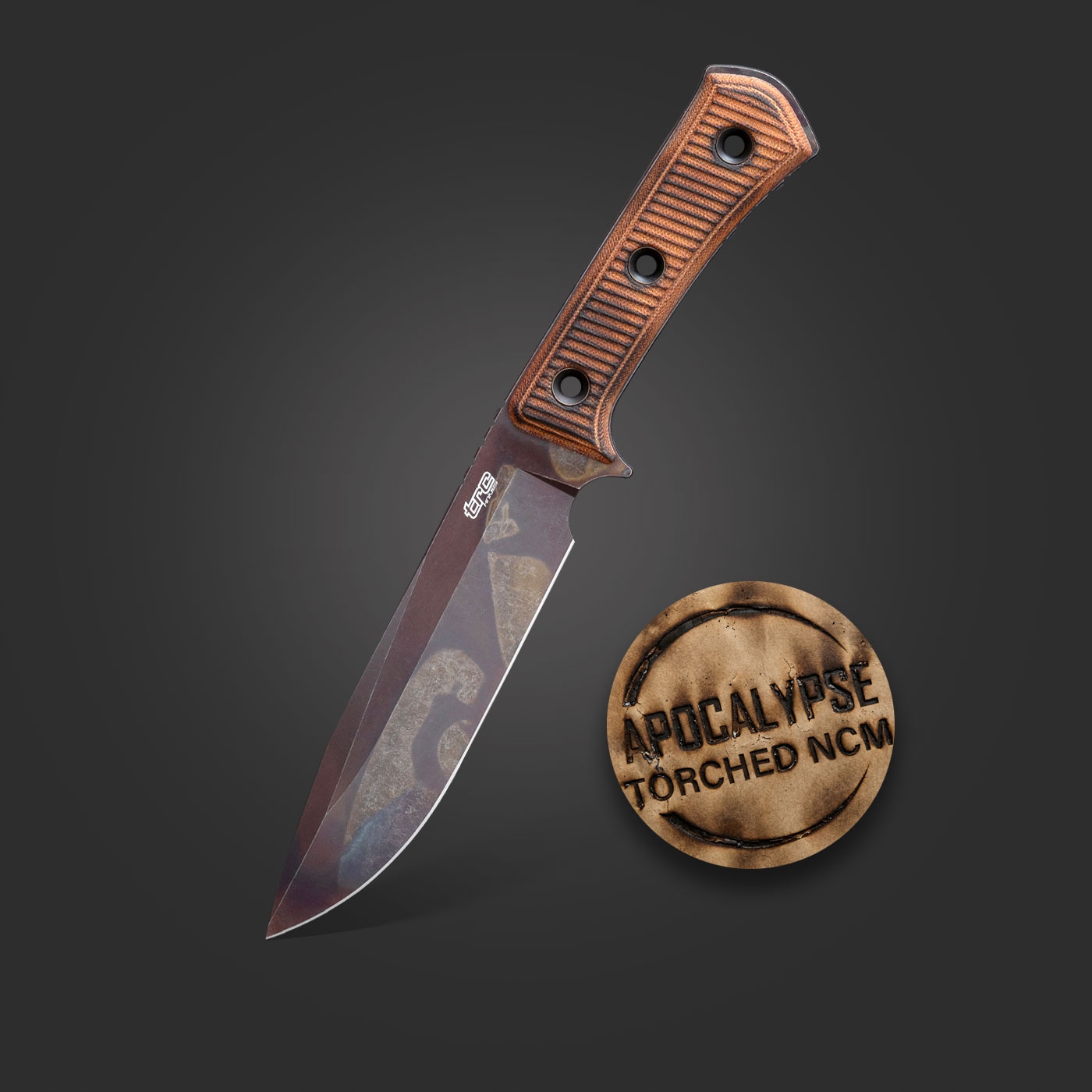 Nůž Trc Knives Apocalypse Elmax Torched Natural Canvas Micarta Kydex