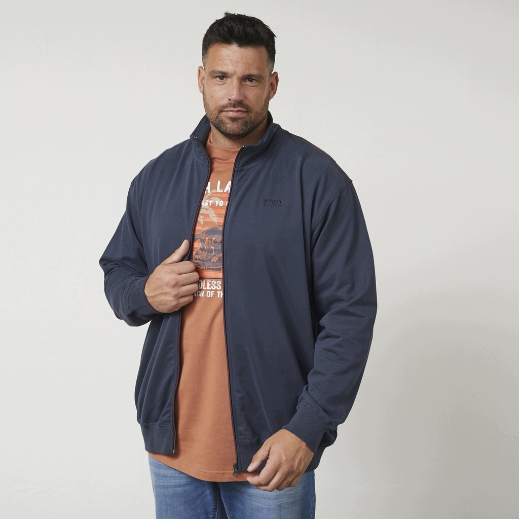Velká Pánská Mikina Tenká se stojáčkem Tmavě modrá North Latitude Velikost 6XL