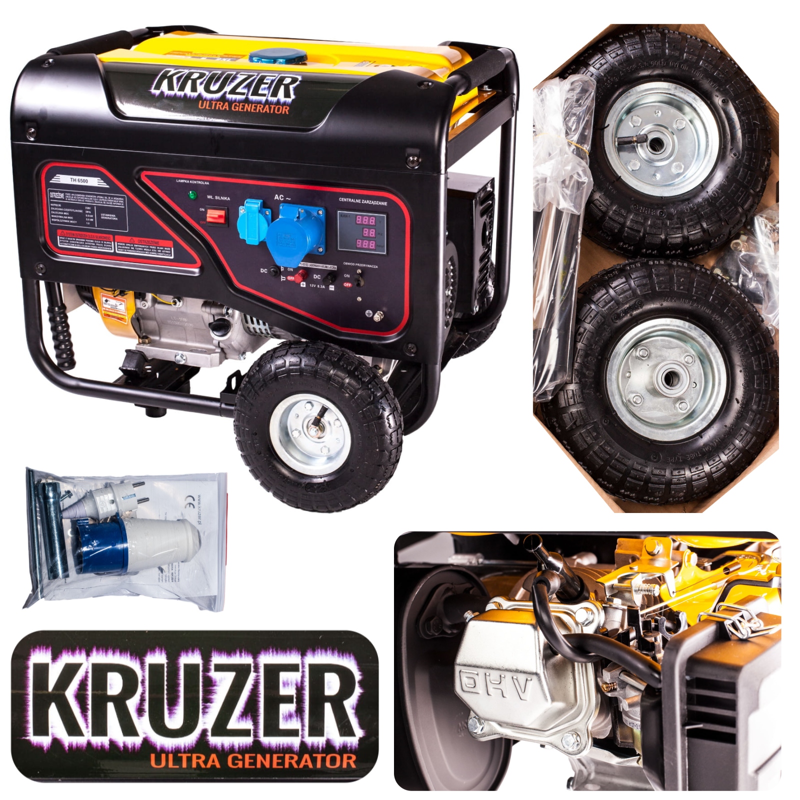 Agregat Prądotwórczy TH8000 Kruzer 6,5kW Avr Generator prądu Kółka i Uchwyt