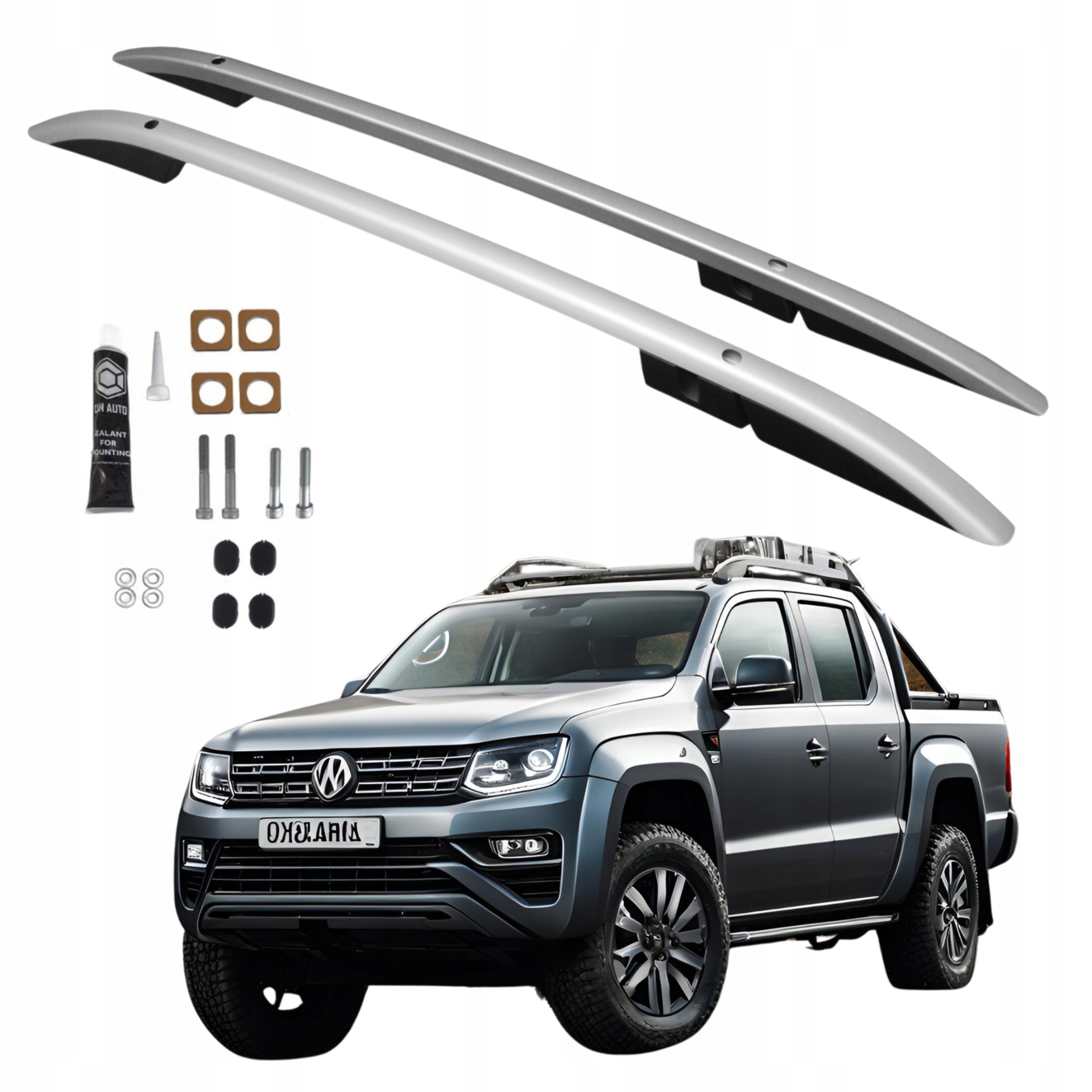 Střešní Relingy Volkswagen Amarok od roku 2010 Hliníkové Stříbrné