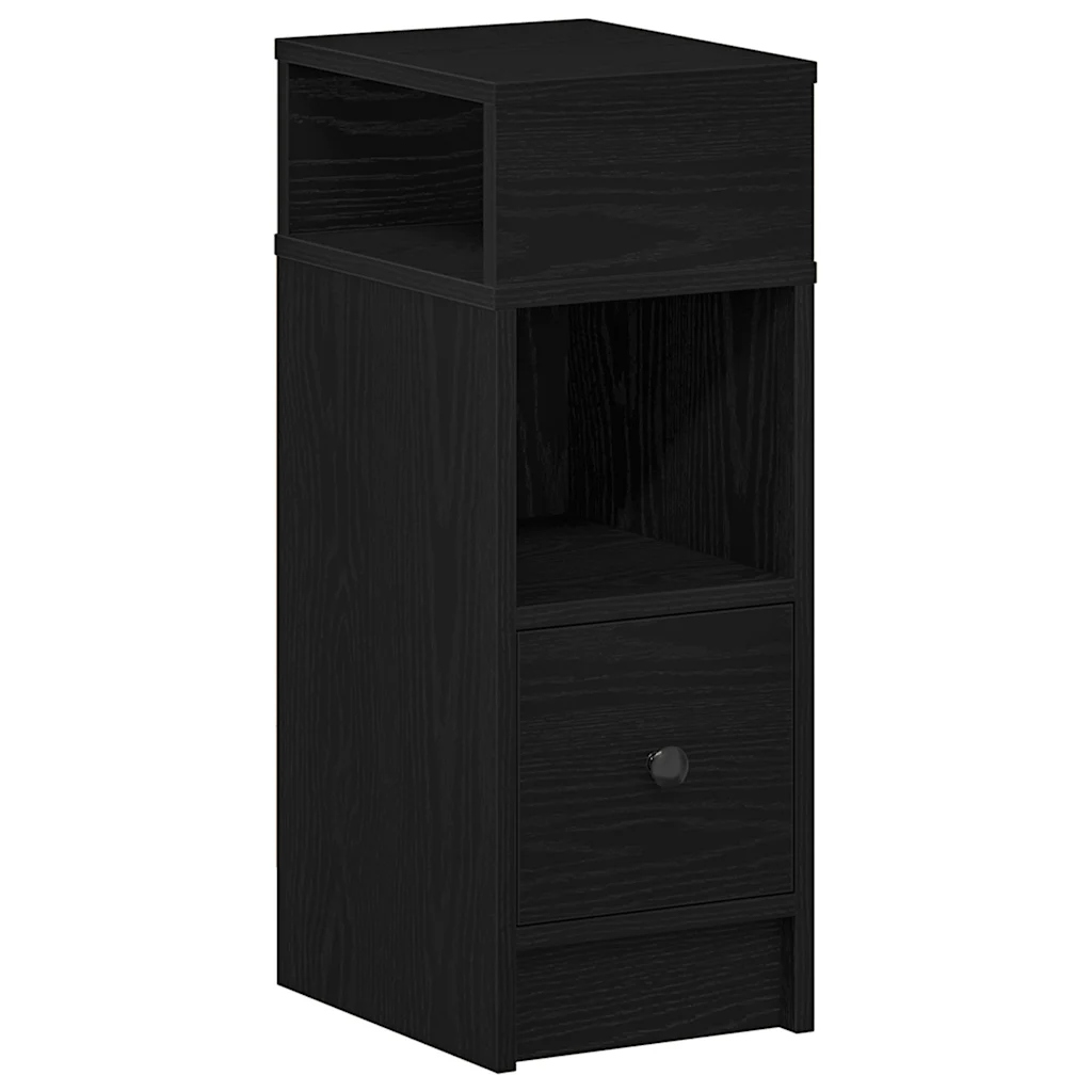 Černá noční stolek se zásuvkou, 25 x 31 x 66 cm