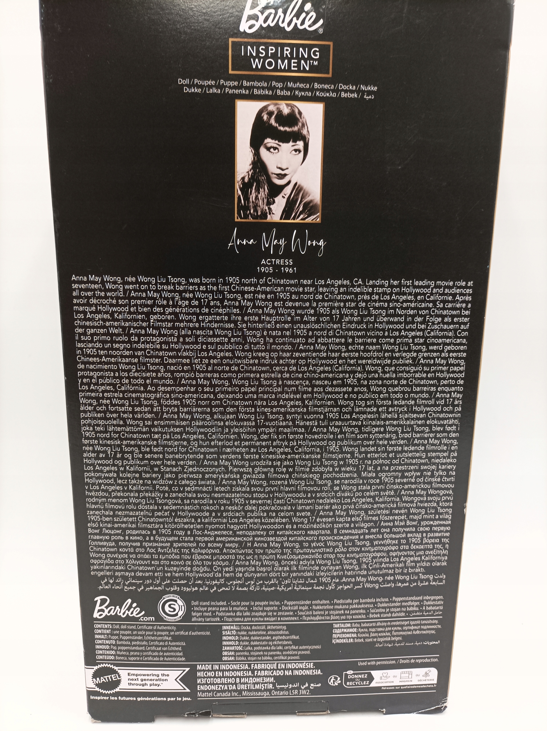 Anna May Wong HMT97, Inspirujące kobiety, lalka barbie EAN (GTIN) 194735132416