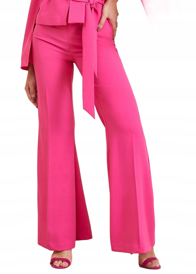 Marciano By Guess Růžové Zvonové Kalhoty S Vázáním Elegantní 44 Gga