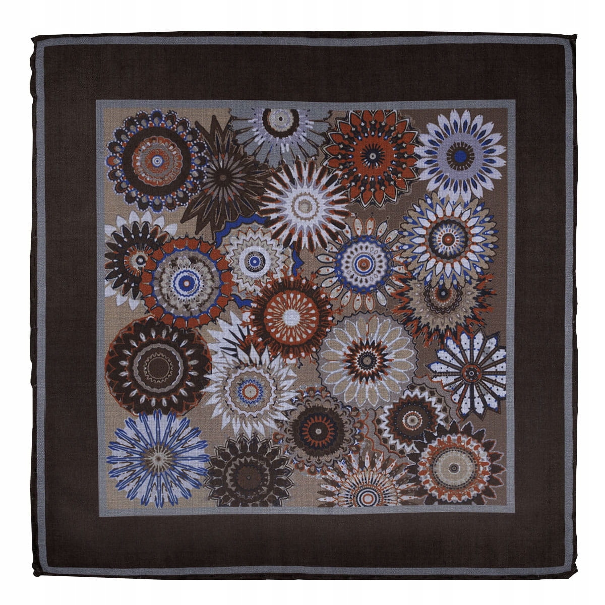 Poszetka z modalu - brązowa we wzory EM 8