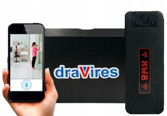 Mini WiFi kamera draVires bezdrátová špionážní Full Hd nálepka