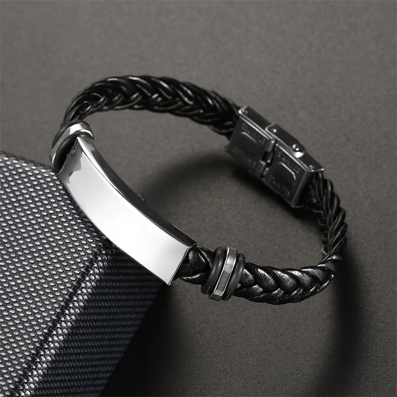 MĘSKA STALOWA BRANSOLETKA STAL 316L Z GRAWEREM Materiał stal inny