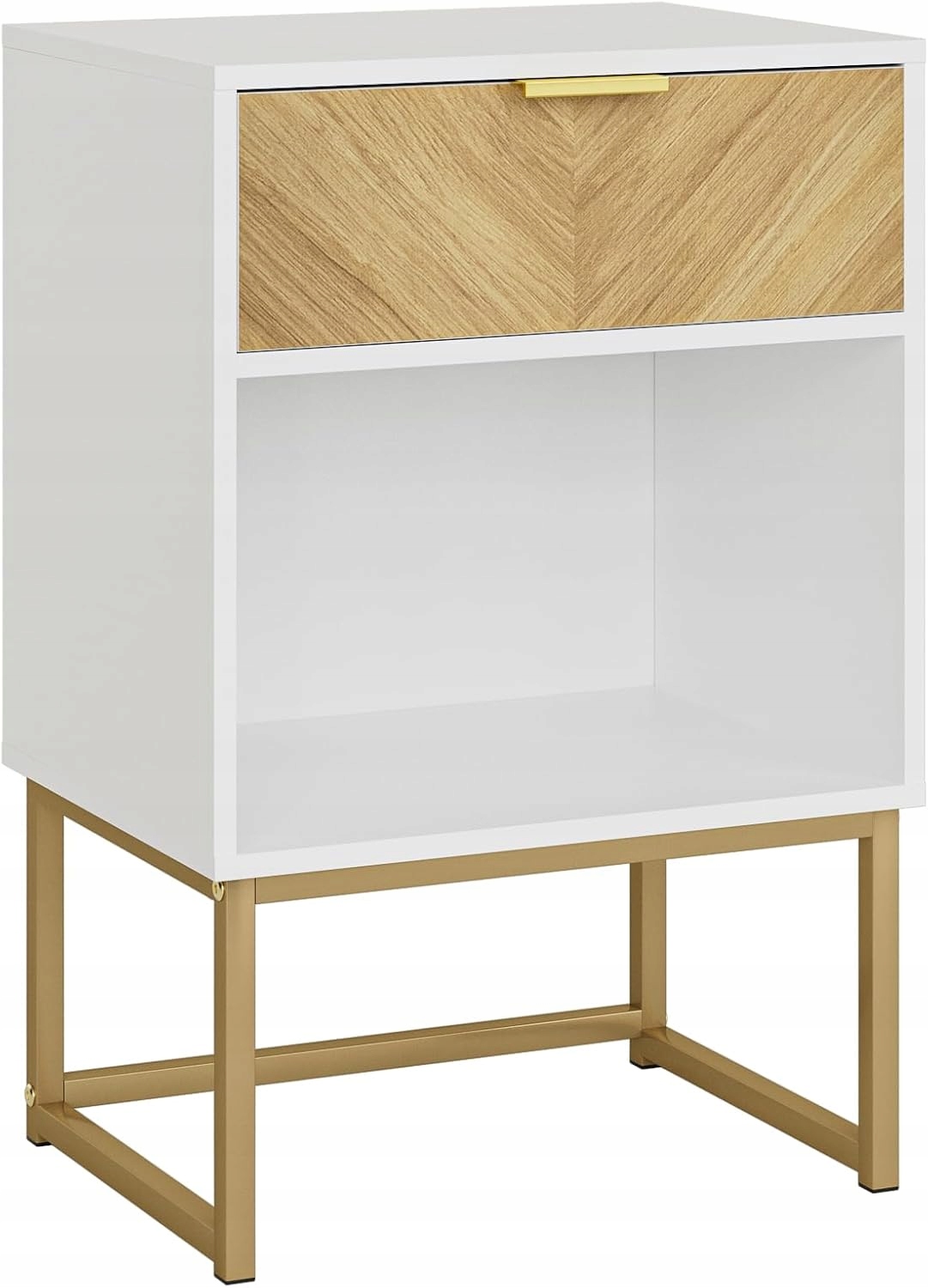 Noční Stolek Se Zásuvkou A Poličkou 40x40x65 CM Bílý Boho