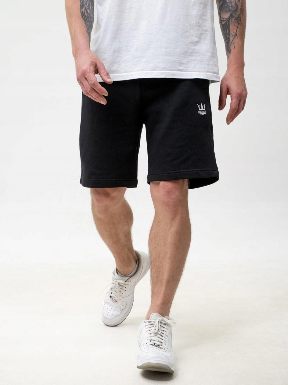 Krátké Kraťasy Premium Pánské Černé Jigga Wear Výšivka Crown L