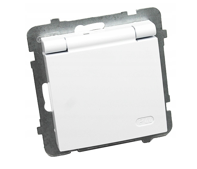 GNIAZDO HERMETYCZNE BRYZGOSZCZELNE Z UZIEMIENIEM IP44 OSPEL AS BIAŁE