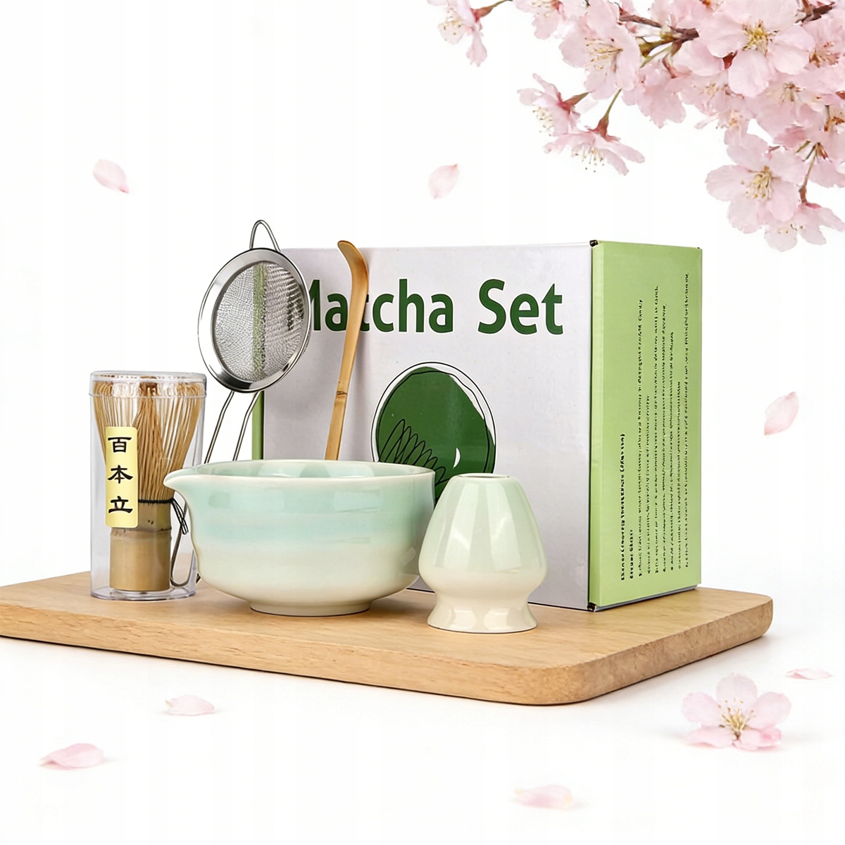 Sada Na Čaj Matcha 5V1 Keramická Šálek Metlička Čajová Lžička Matcha