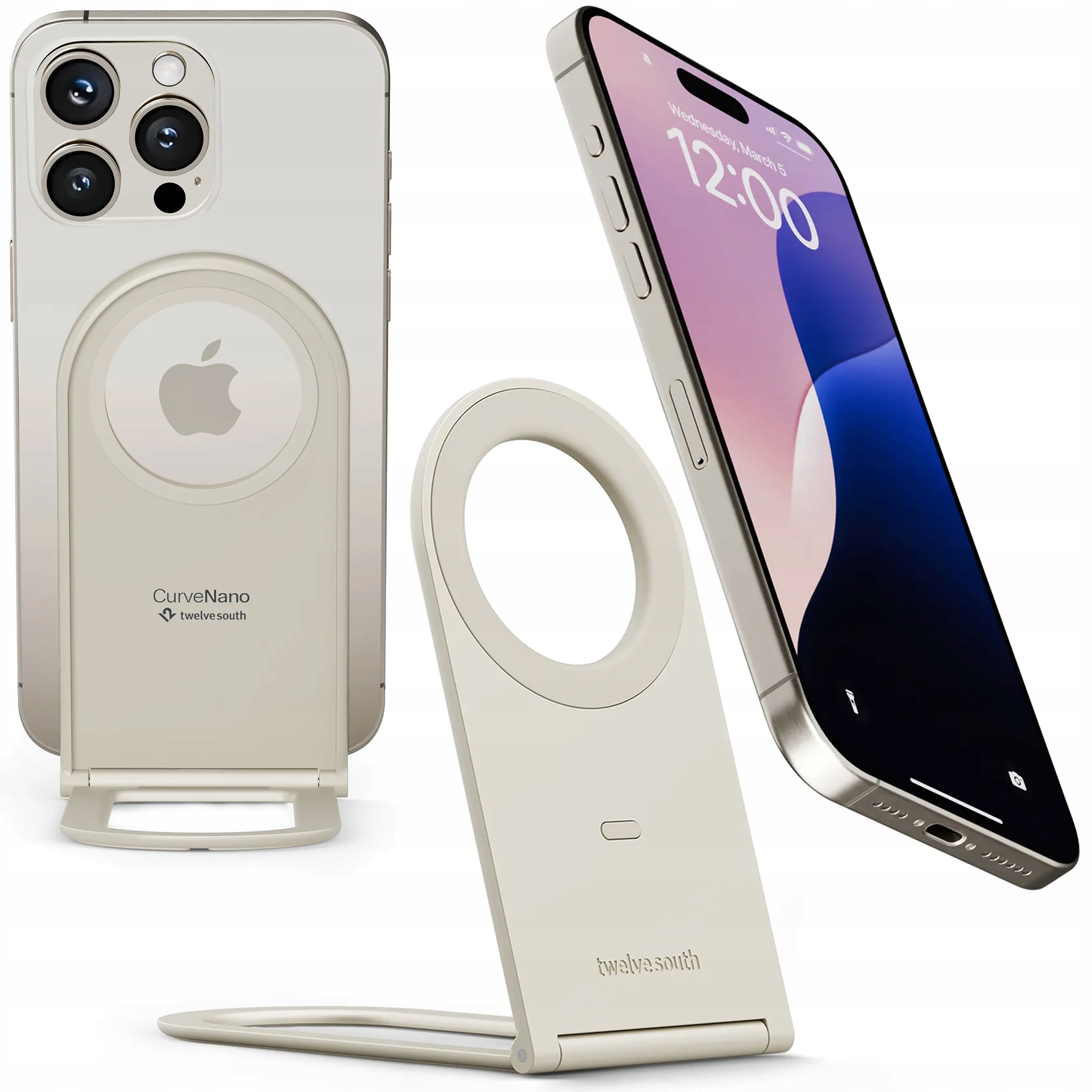 Twelve South Curve Nano hliníkový podstavec s MagSafe pro iPhone Držák