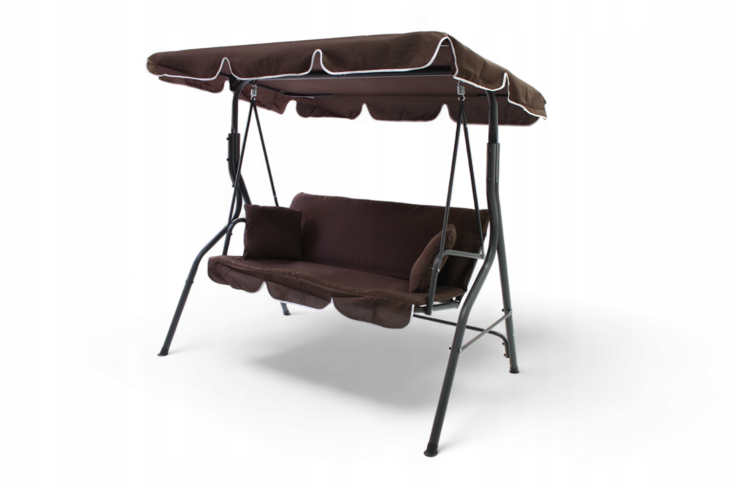 HUŚTAWKA OGRODOWA WOLNOSTOJĄCA 3 OSOBOWA PODUSZKI BUJANA MOCNA 4 KOLORY Długość siedziska 130 cm