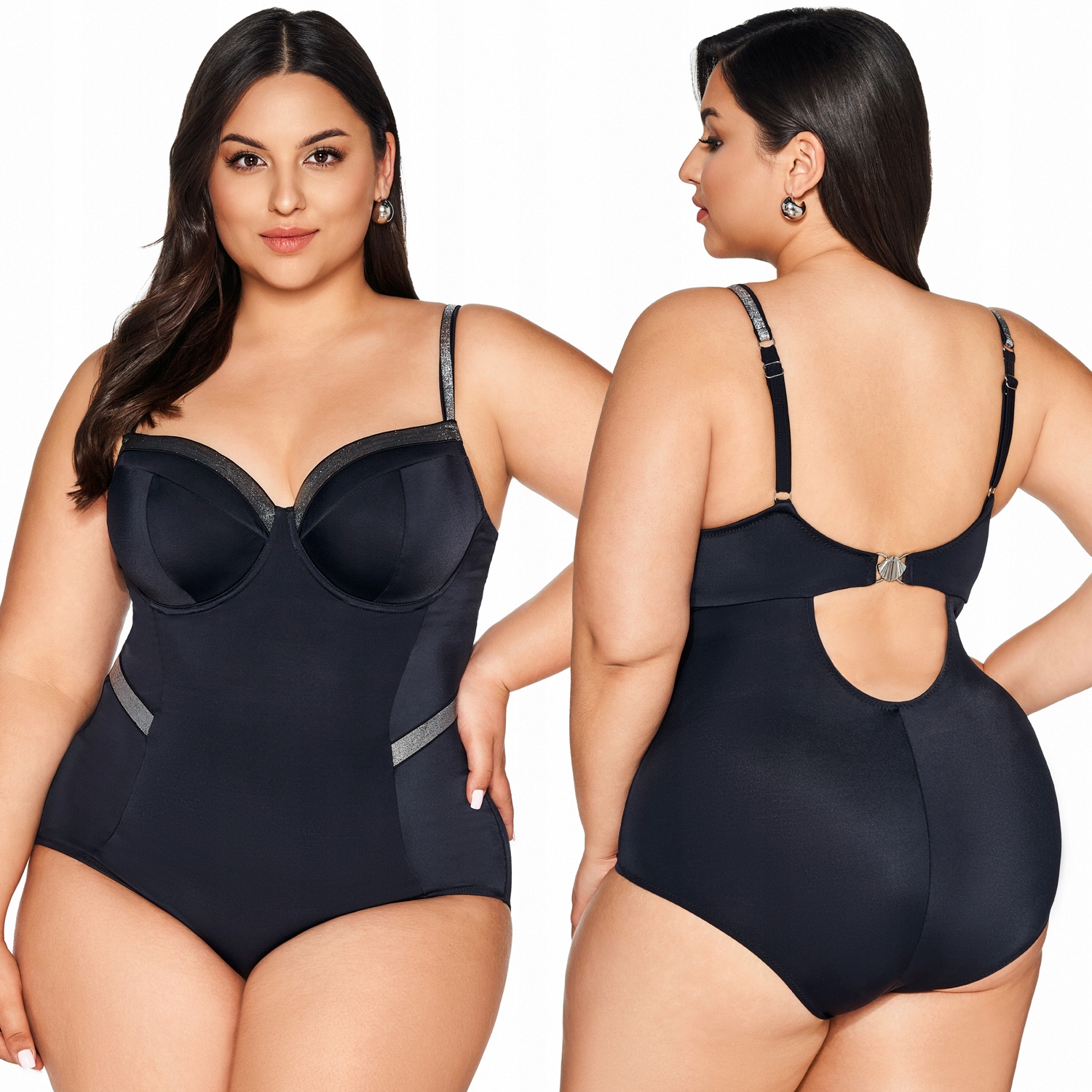 Ava SKJ-63 černá Plavky černé 80D Jednodílné