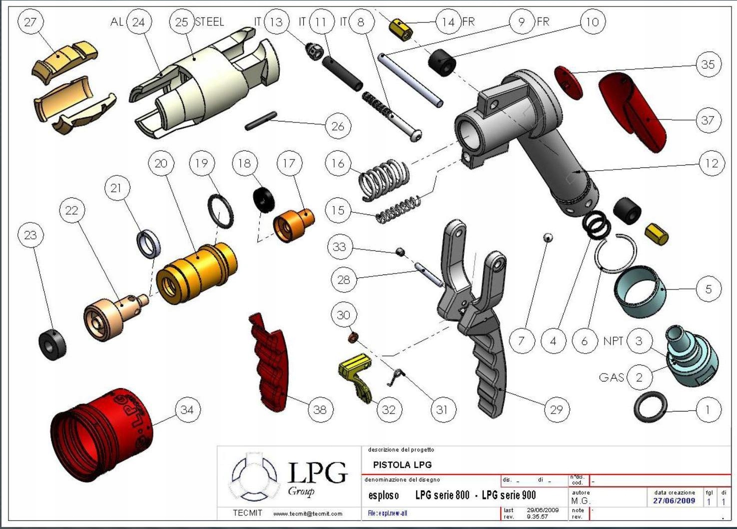 Газовый пистолет LPG 900 без самообслуживания