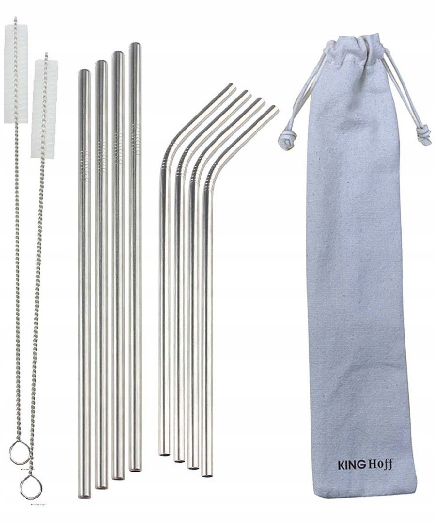 

Słomki Metalowe Do Napojów Kinghoff 8szt. Etui