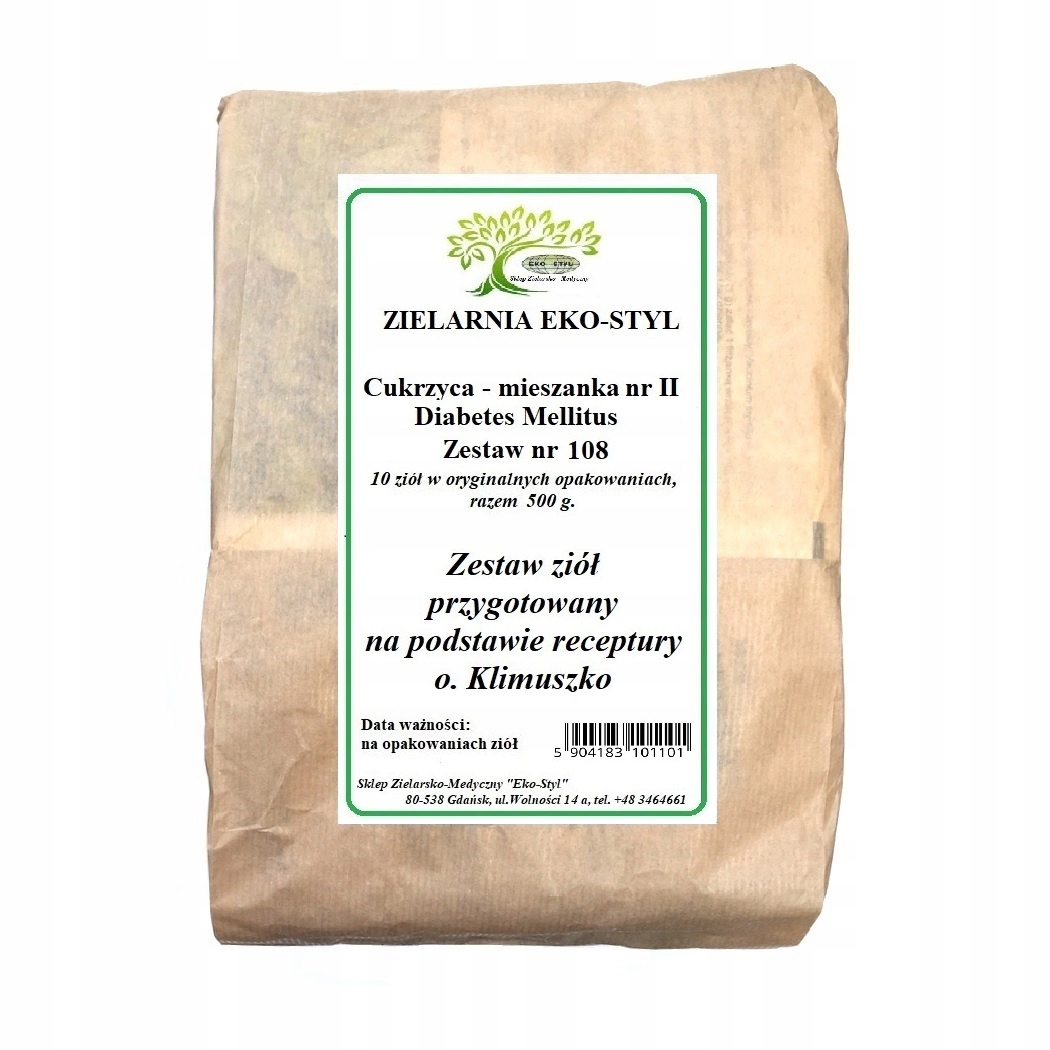 Cukrzyca II/ nr 108-ZIOŁA wg rec. O.klimuszko -Zestaw Eko-Styl