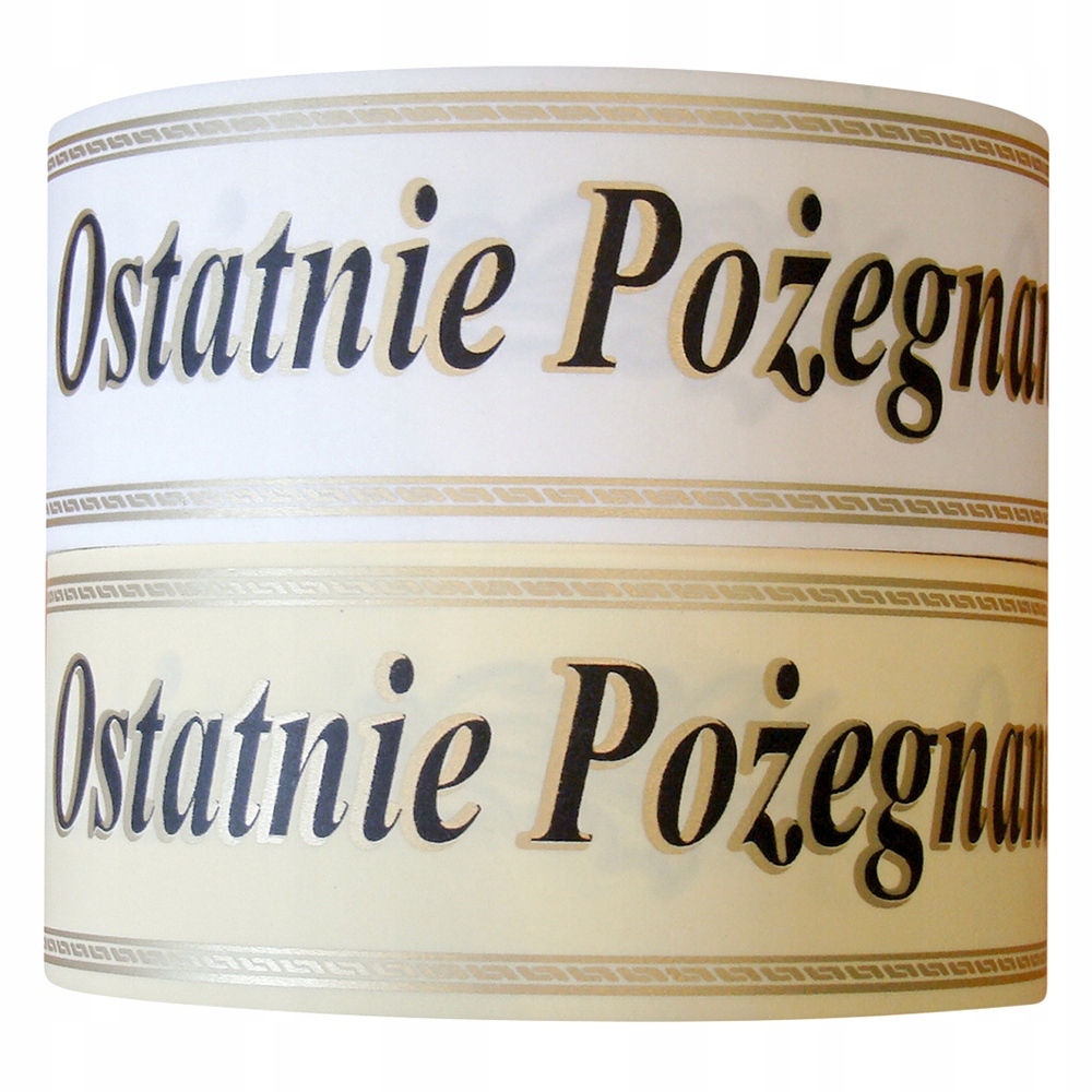 Wstążka Szarfa Ostatnie Pożegnanie 5cm/45m Kremowa