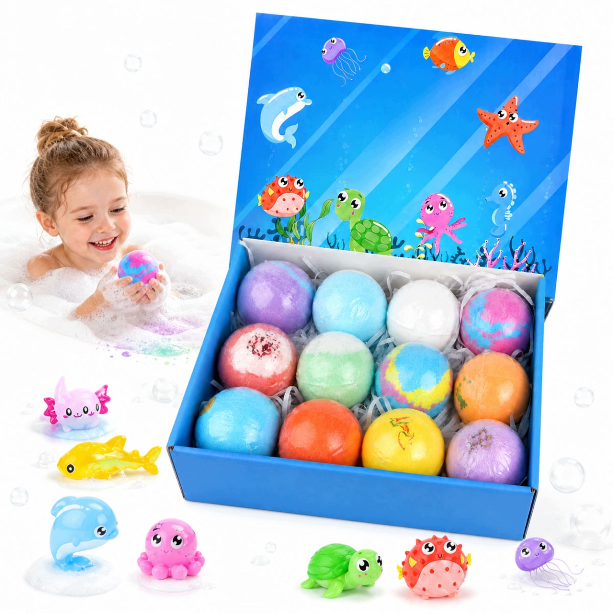 Bomby Do Koupele Pro Děti S Překvapením, Sada 12 Kusů Bath Bomb Náhodné