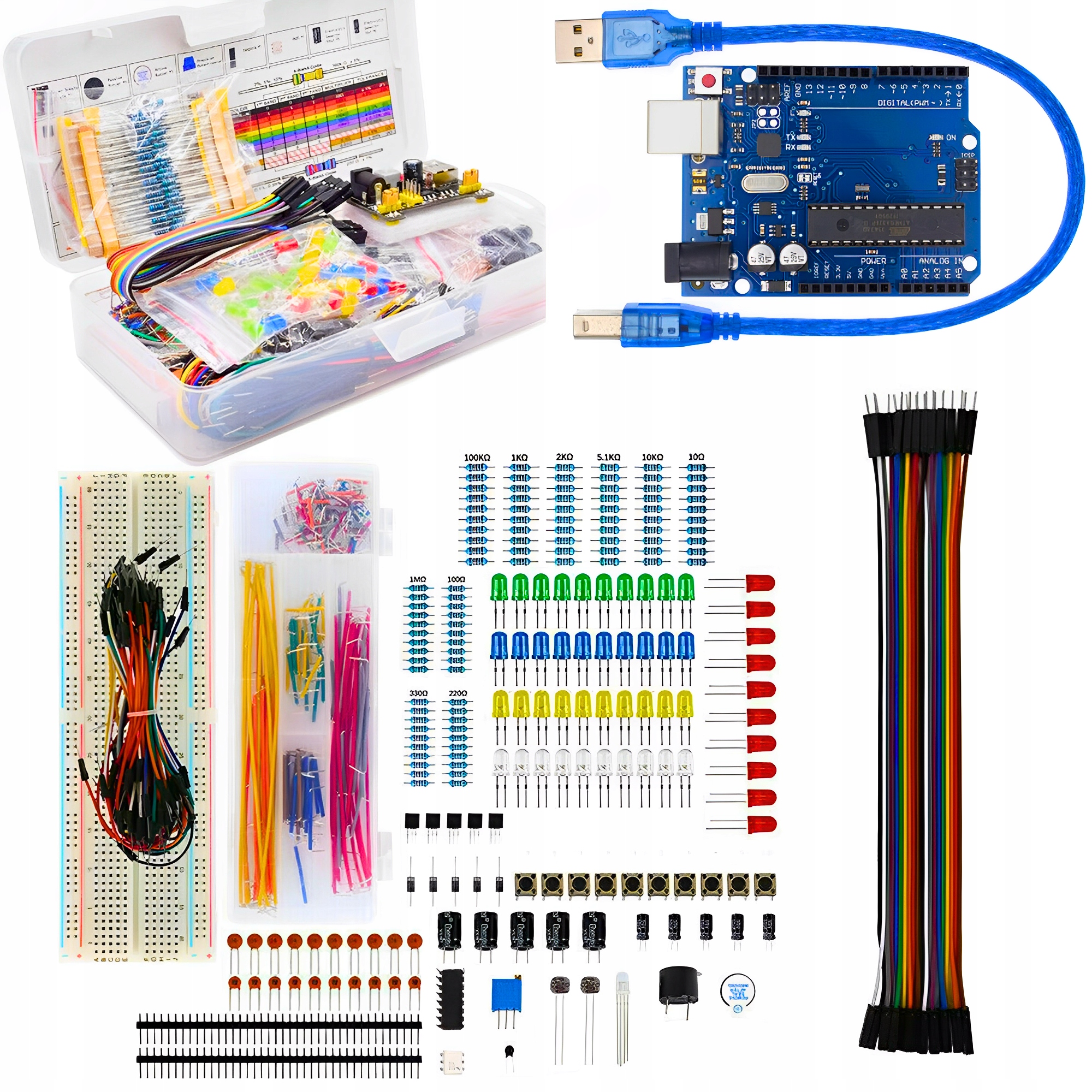 BOGATY ZESTAW ARDUINO UNO R3 STARTER KIT DO NAUKI PROGRAMOWANIA XXL ...