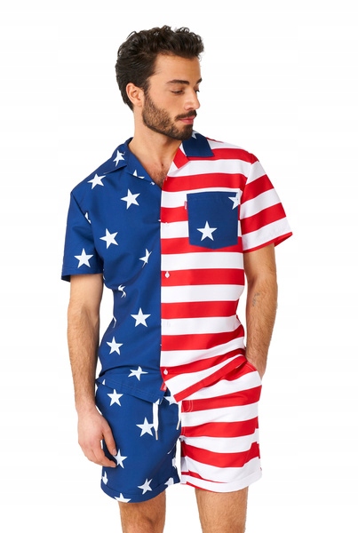 Letní Pánský Set Usa Flag Mcsummer Opposuits Převlek