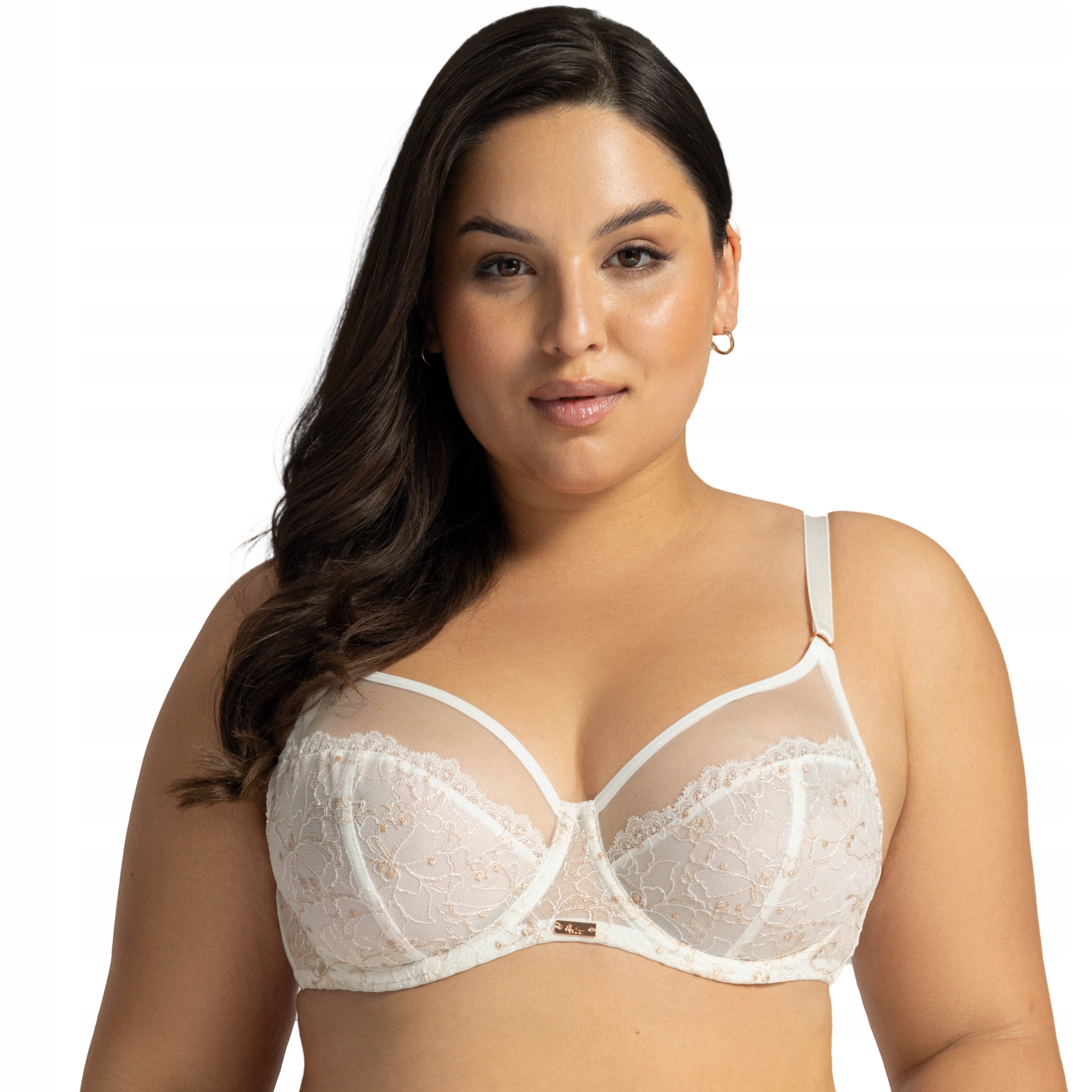 Ava 1396 Crystal Maxi ecru krajka tyl krémová měkká podprsenka Soft 75K