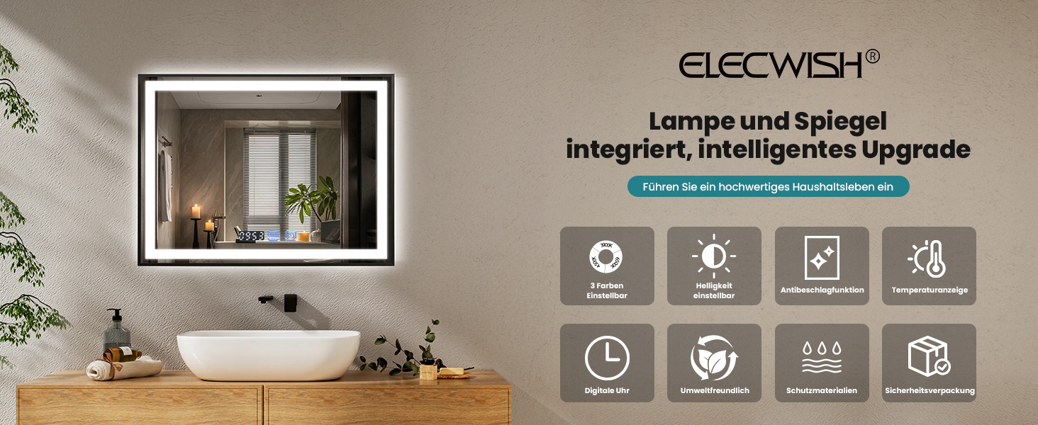 LUSTRO LED 80x60 ŁAZIENKOWE LEDOWE PODŚWIETLANE WŁĄCZNIK DOTYKOWY PREMIUM Materiał ramy metal