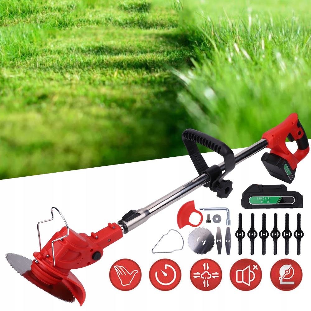 Aku Vyžínač Vyžínač Trávy 800 W, Sada 2 Baterií