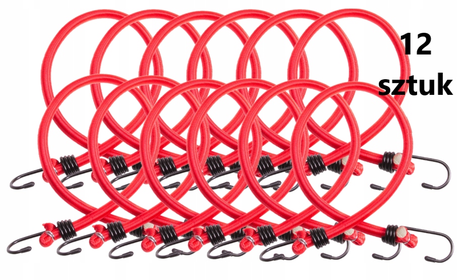 ZESTAW SPINACZ LINKA GUMA DO BAGAŻU 60 CM 12SZTUK MOCNE