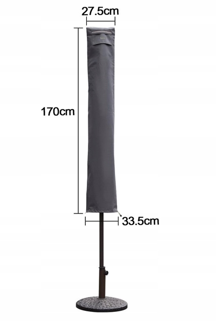 Sekey Pokrowiec Ochronny na Parasol Szary 170x27,5/33,5 cm Kolor szary