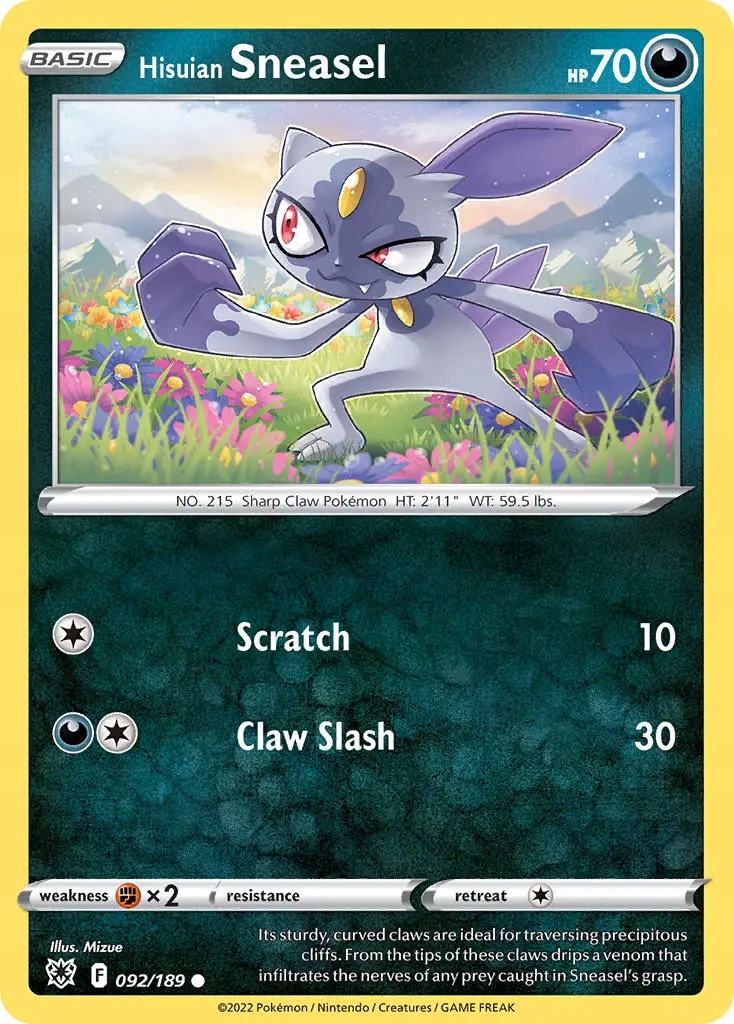 Oryginalna Karta Pokemon Hisuian Sneasel (asr 092)