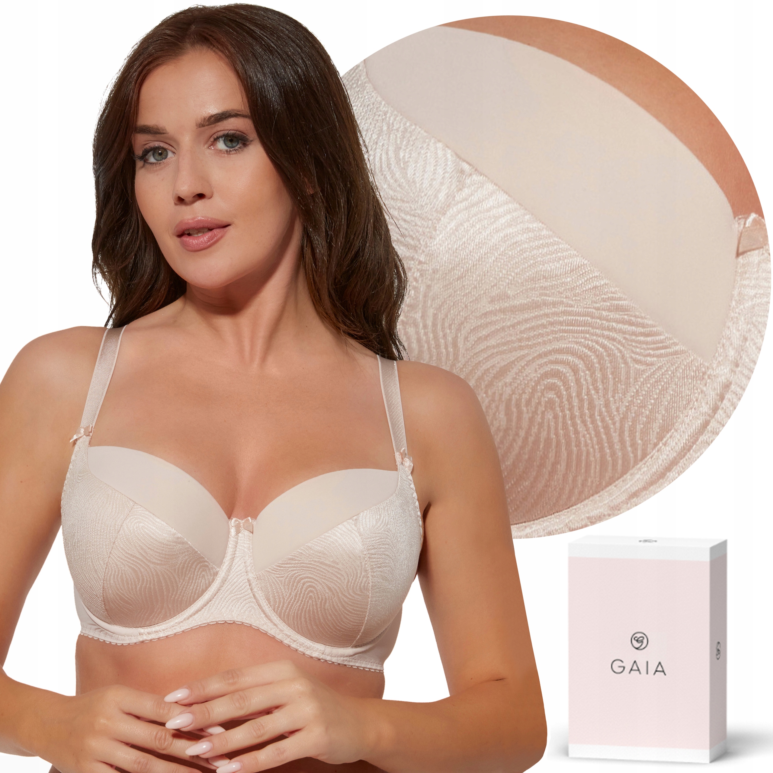 Biustonosz usztywniany GAIA 281 KATE perłowy
