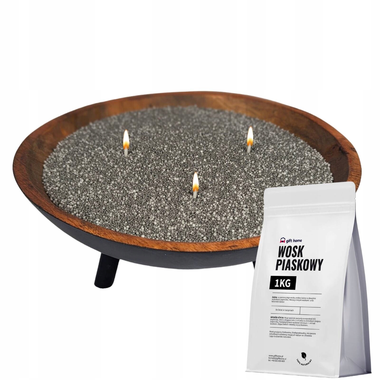 Barevný vosk na sypané svíčky 1 kg Grafitový